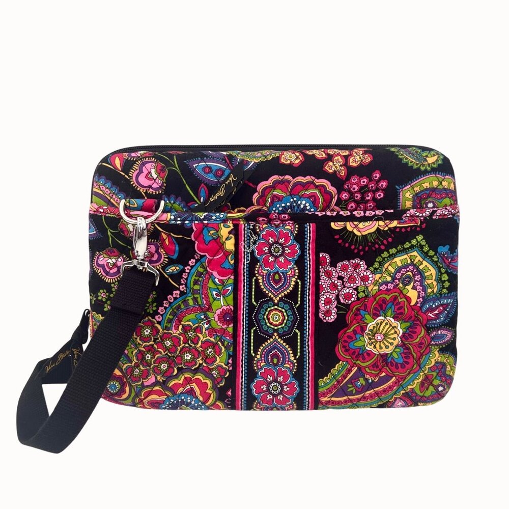 VERA BRADLEY PARISIAN PAISLEY FLORAL PRINT HARD CROSSBODY PURSE IPAD CASE W/ ADJ